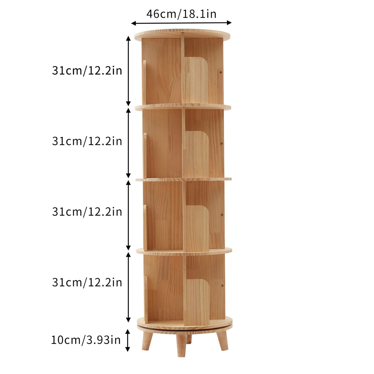 Floor Standing Storage Rack with 360 - Degree Rotation - Casatrail.com