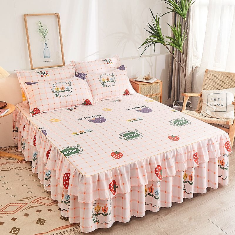 Floral Bed Skirt - Non - slip Dustproof - Students Bedding - Single/Double Size - Casatrail.com