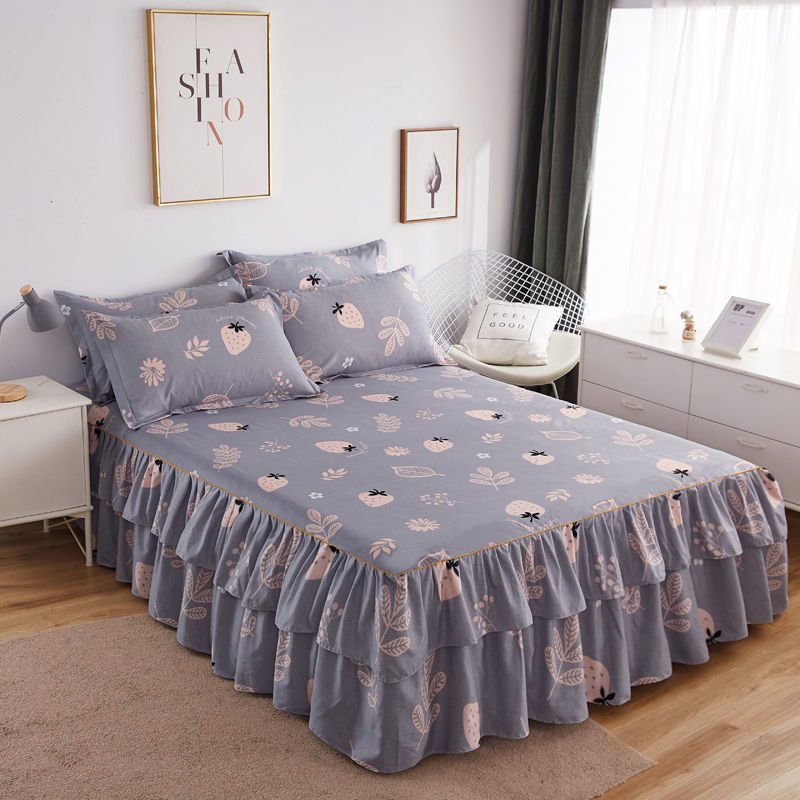 Floral Bed Skirt - Non - slip Dustproof - Students Bedding - Single/Double Size - Casatrail.com