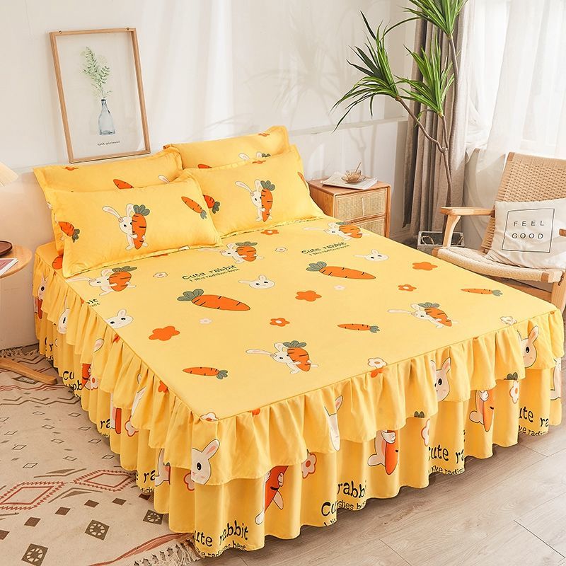 Floral Bed Skirt - Non - slip Dustproof - Students Bedding - Single/Double Size - Casatrail.com