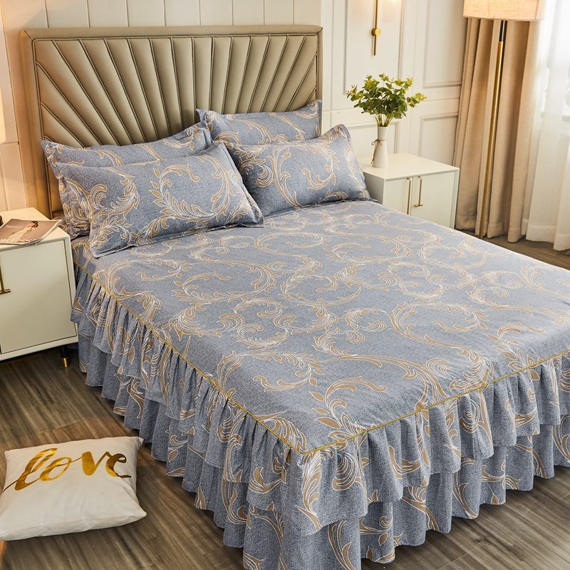 Floral Bed Skirt - Non - slip Dustproof - Students Bedding - Single/Double Size - Casatrail.com