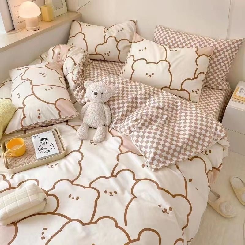 Floral Brushed Bedding Set with Soft Duvet Cover and Comforter - Casatrail.com