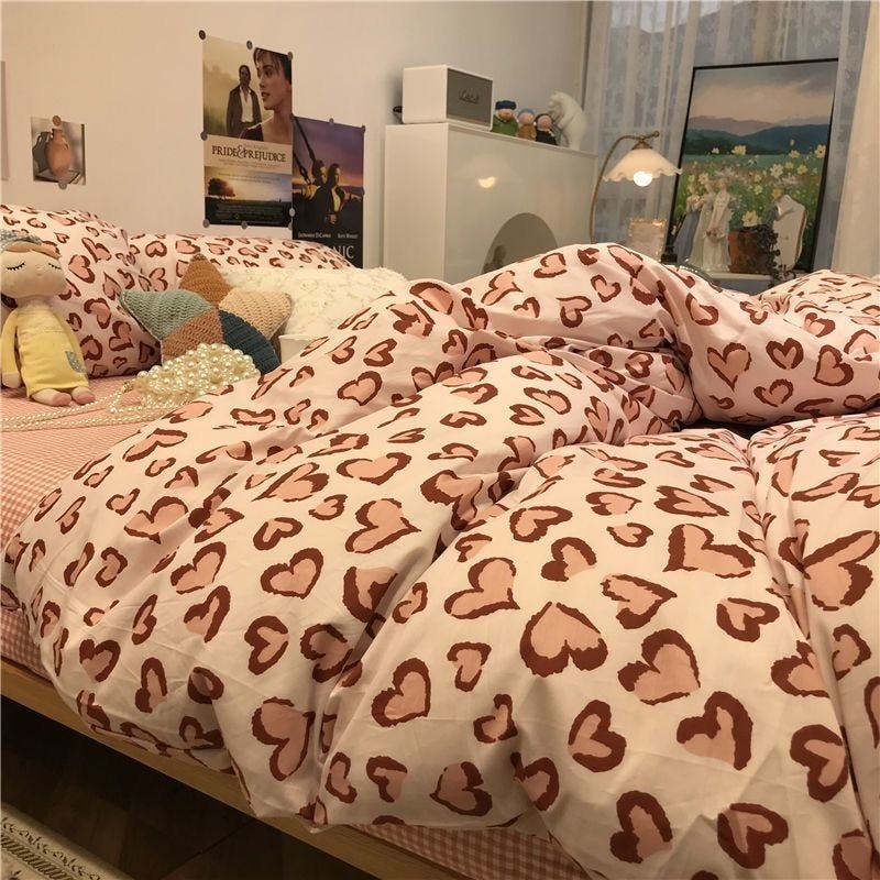 Floral Brushed Bedding Set with Soft Duvet Cover and Comforter - Casatrail.com