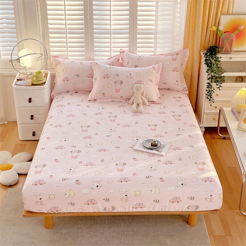 Floral Style Cotton Bed Sheet with Elastic - Casatrail.com