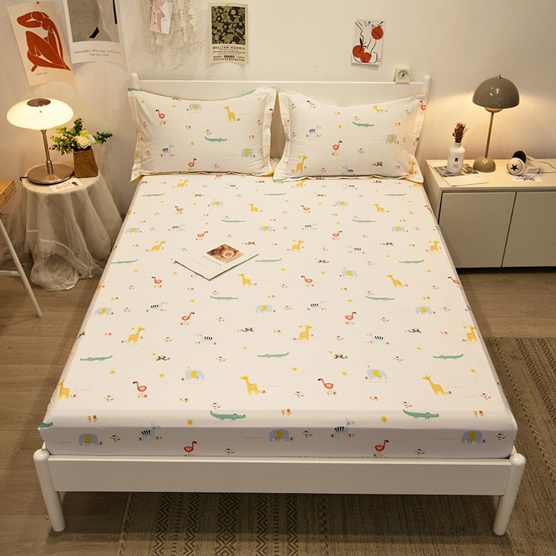 Floral Style Cotton Bed Sheet with Elastic - Casatrail.com