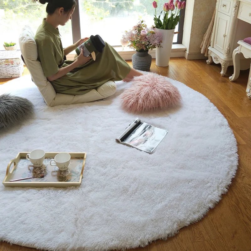 Fluffy Cute Plush Round Rug - Casatrail.com