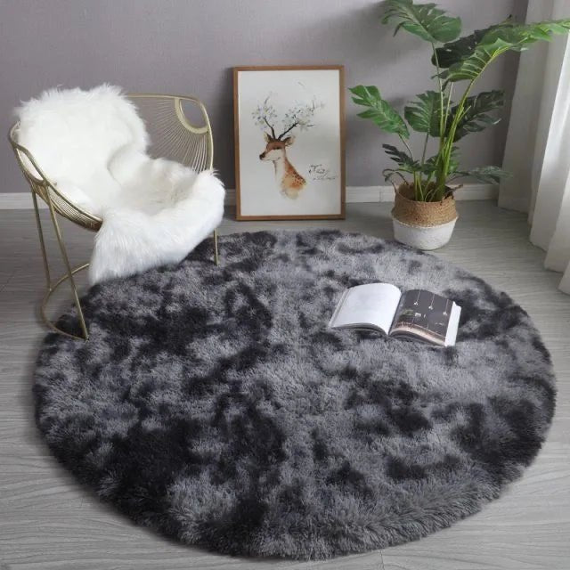 Fluffy Cute Plush Round Rug - Casatrail.com