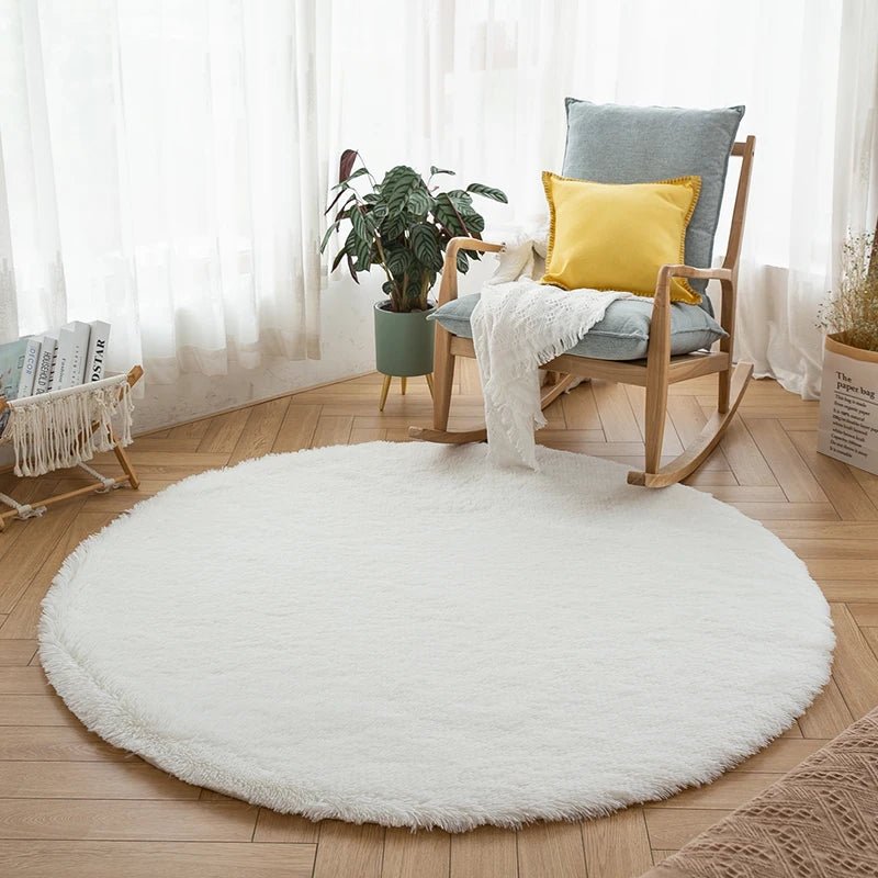 Fluffy Cute Plush Round Rug - Casatrail.com