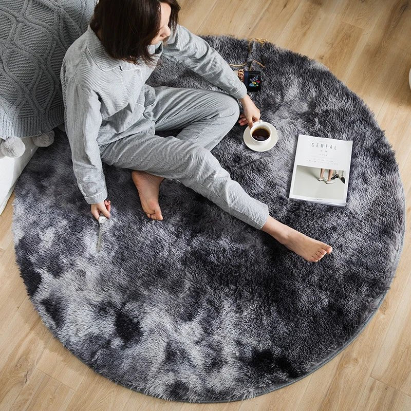 Fluffy Cute Plush Round Rug - Casatrail.com