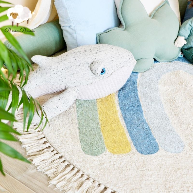 Fluffy Rainbow Carpet for Living Room with Tassels - Casatrail.com