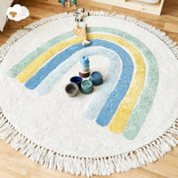 Thumbnail for Fluffy Rainbow Carpet for Living Room with Tassels - Casatrail.com