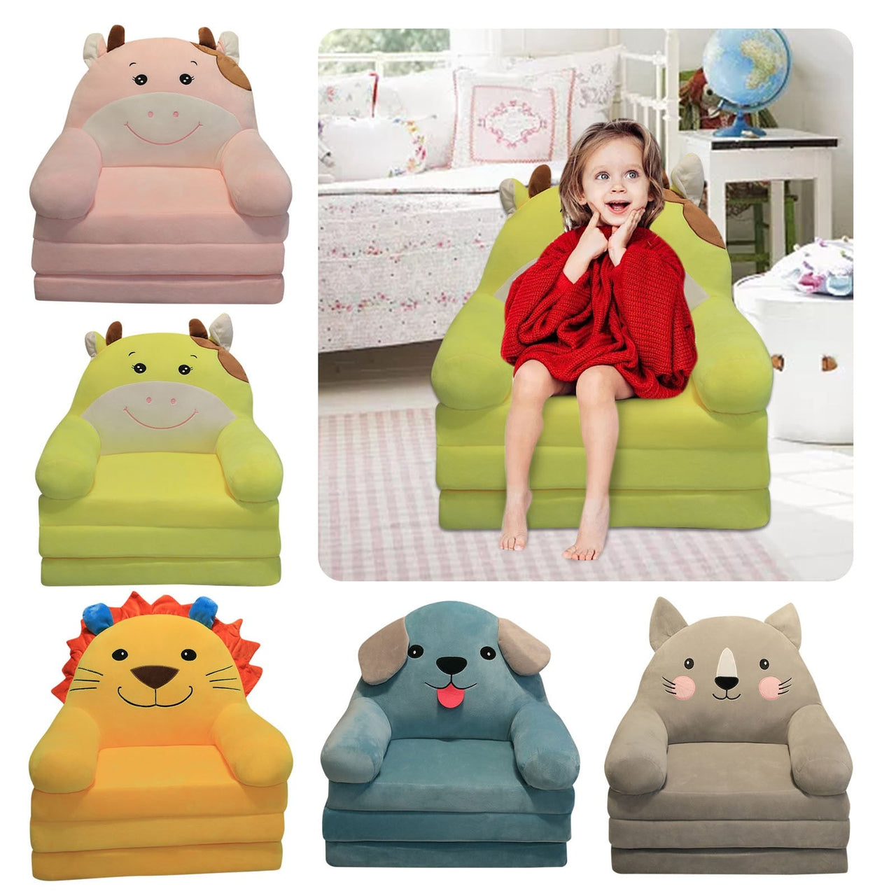 Foldable Kids Sofa Backrest Armchair - Casatrail.com