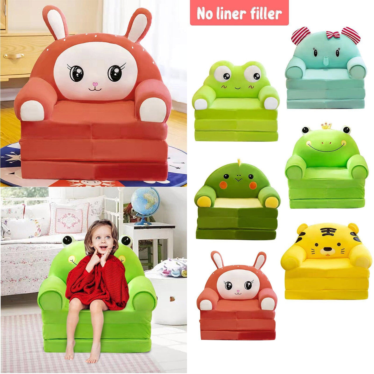 Foldable Kids Sofa with Backrest - Casatrail.com