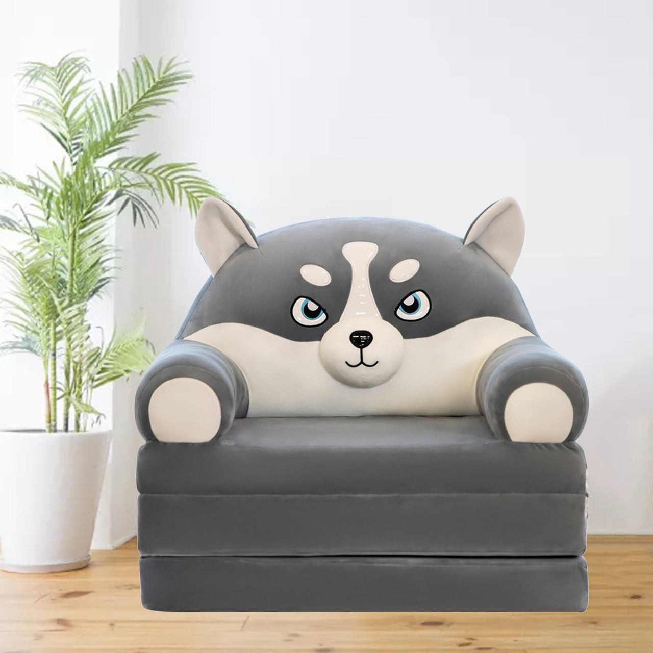 Foldable Kids Sofa with Heated Seat Cushion and Cute Cartoon Design - Casatrail.com