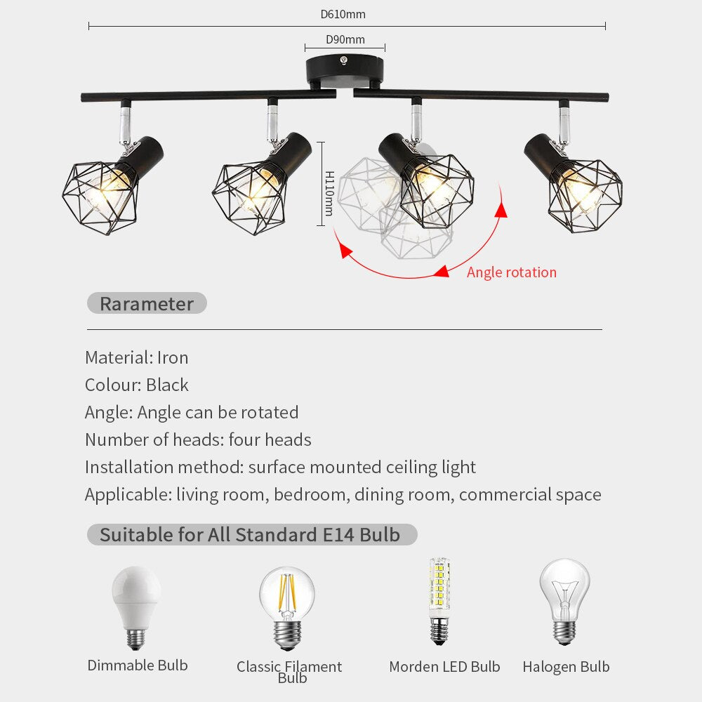 Foldable LED Track Lights for Home with Adjustable Angle & Surface Mounted Spotlights - Casatrail.com