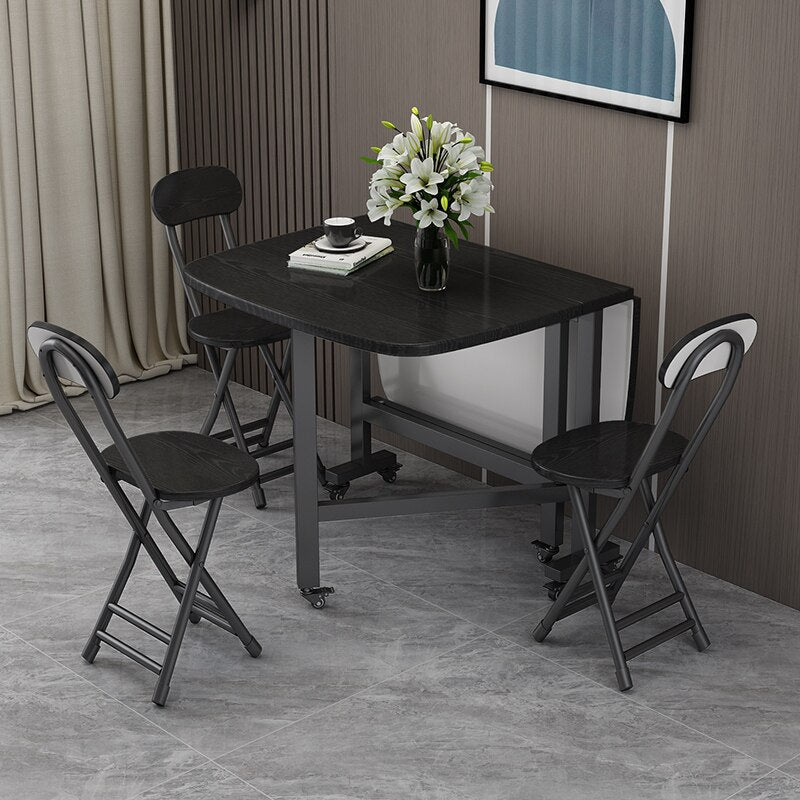 Foldable Metal Black Dining Table - Casatrail.com