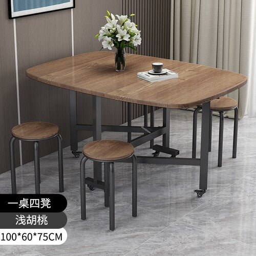 Foldable Metal Black Dining Table - Casatrail.com