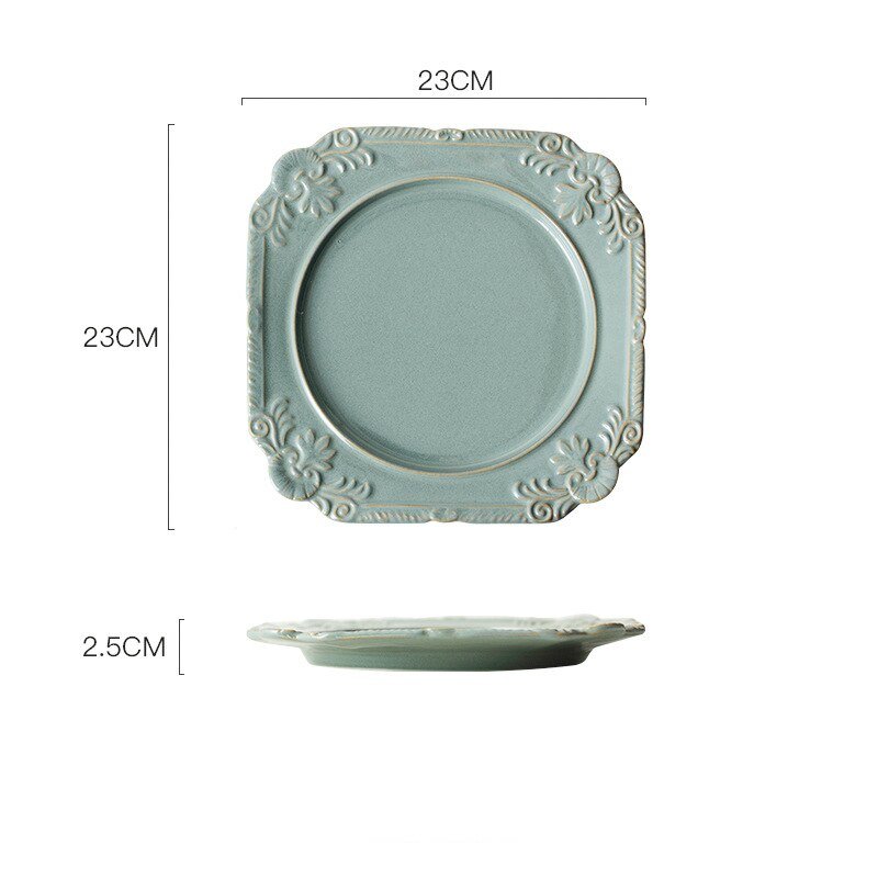 French Retro Embossed Ceramic Plate - Casatrail.com