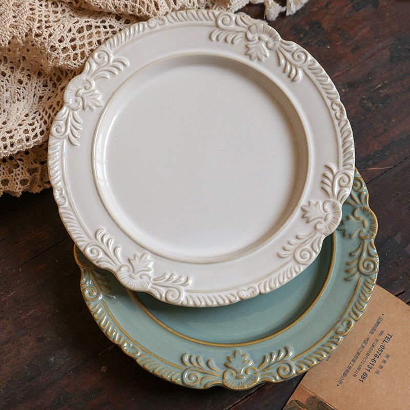 French Retro Embossed Ceramic Plate - Casatrail.com