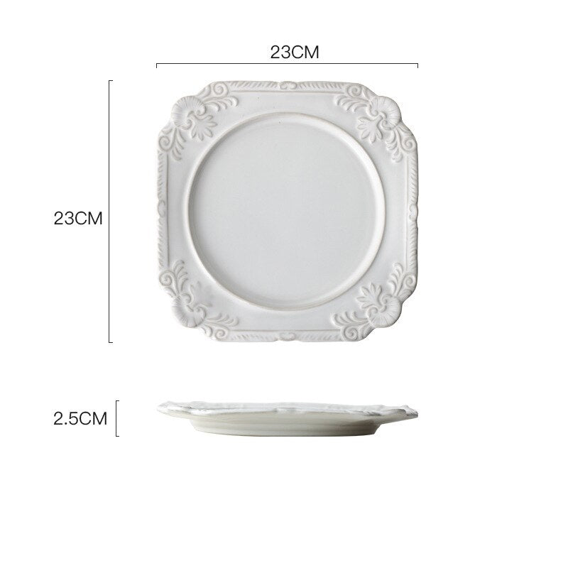 French Retro Embossed Ceramic Plate - Casatrail.com