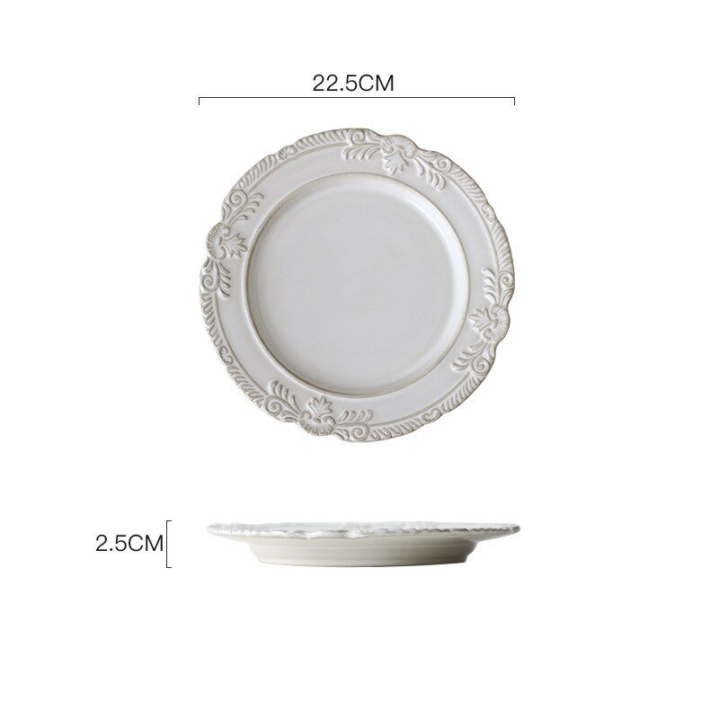 French Retro Embossed Ceramic Plate - Casatrail.com