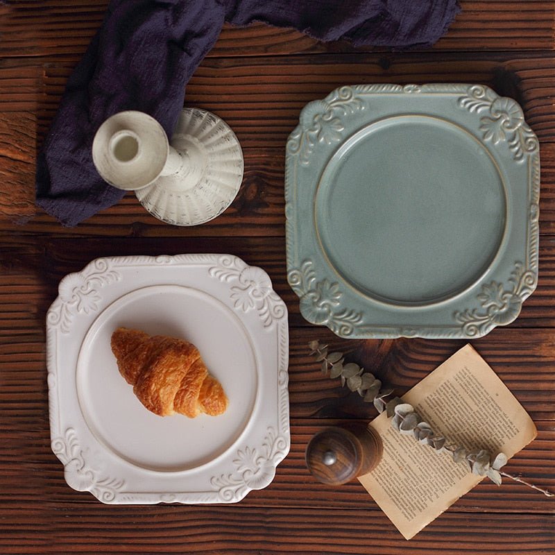 French Retro Embossed Ceramic Plate - Casatrail.com