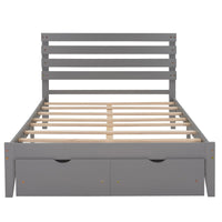 Thumbnail for Full Size Platform Bed with Gray Drawers - Casatrail.com