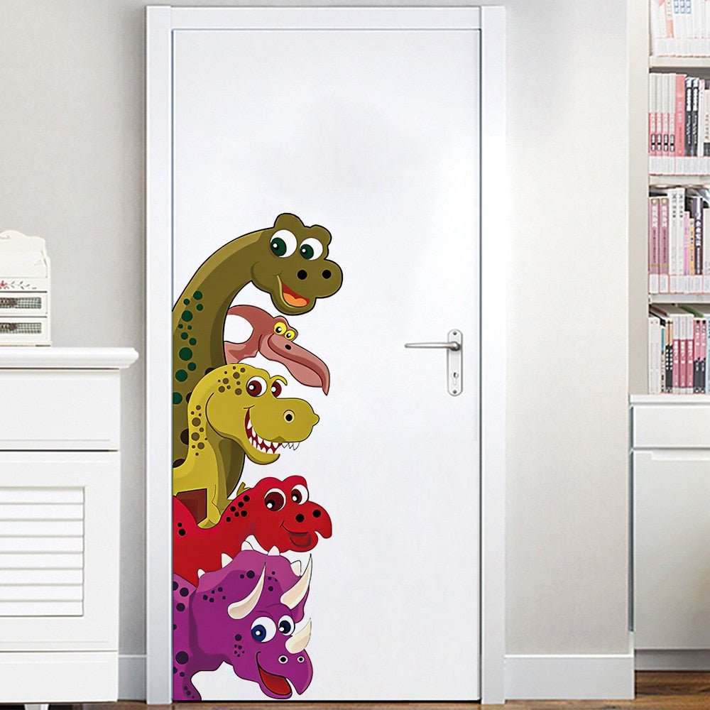 Funny Dinosaur Door Stickers for Kids Room - Casatrail.com