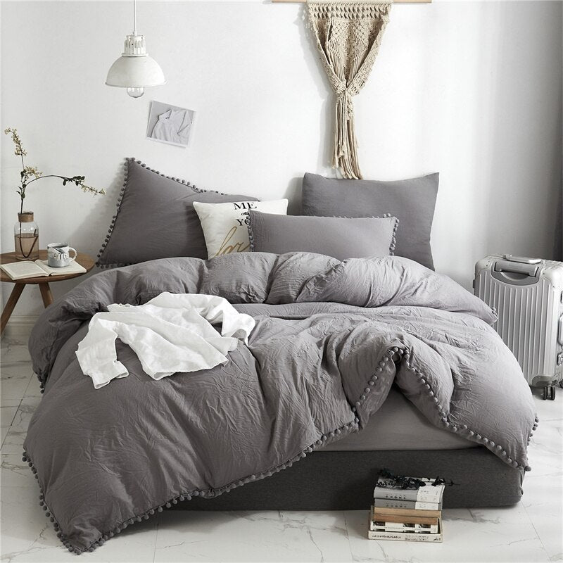 Furball Tassel Duvet Cover Set - Casatrail.com