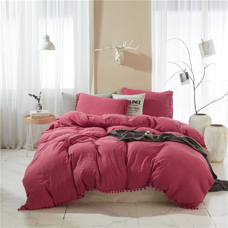 Furball Tassel Duvet Cover Set - Casatrail.com