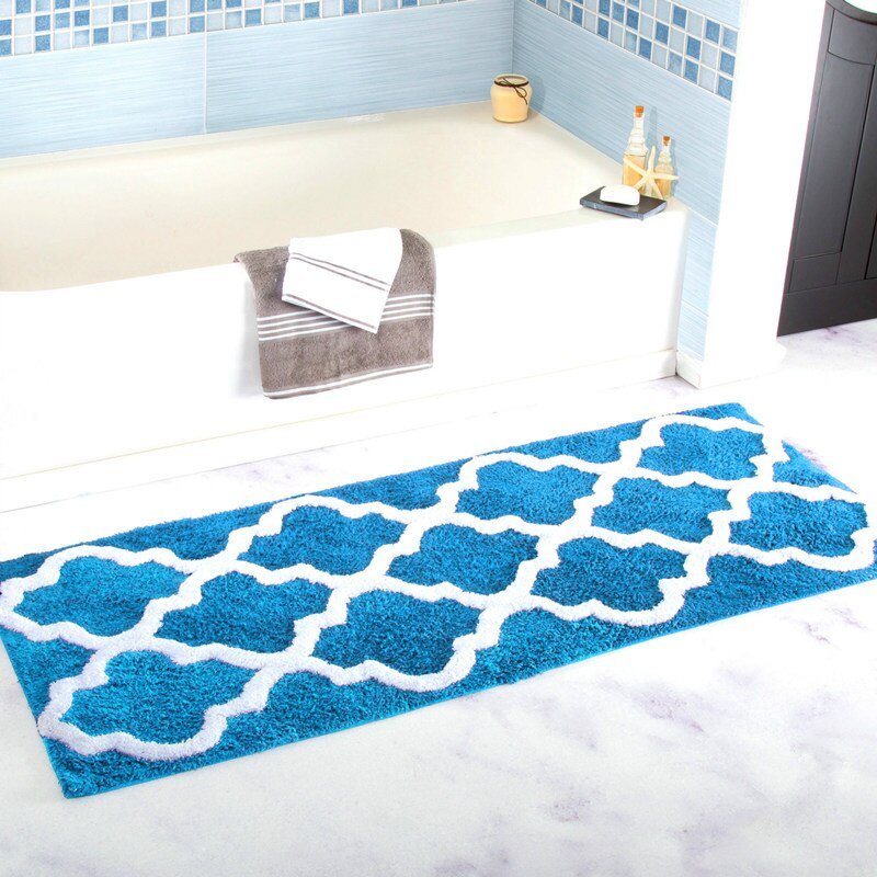 Geometric Bath Mat Water Absorbent Soft Floor Mat 45x120cm - Casatrail.com