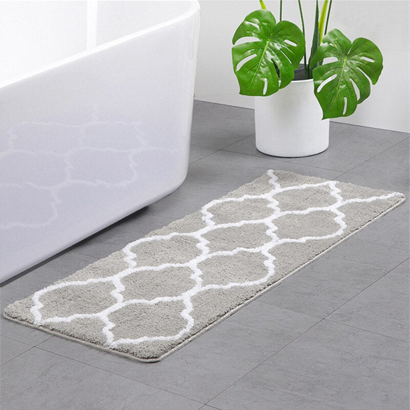 Geometric Bath Mat Water Absorbent Soft Floor Mat 45x120cm - Casatrail.com