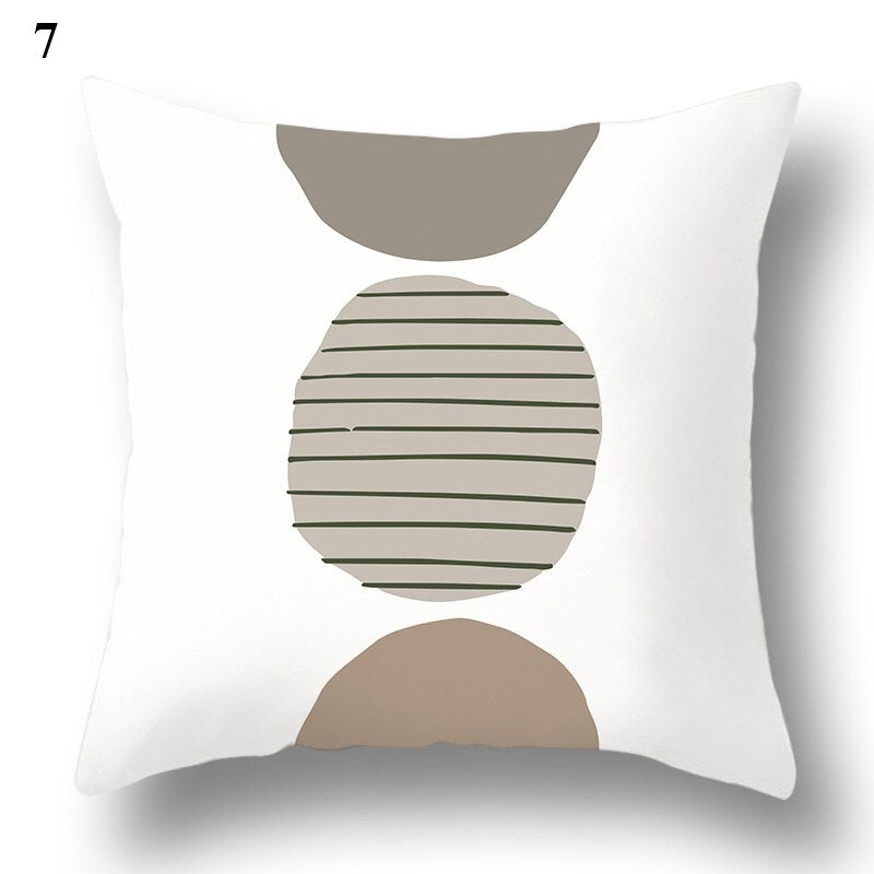 Geometric Green Leaf Pattern Decorative Pillowcase - Casatrail.com