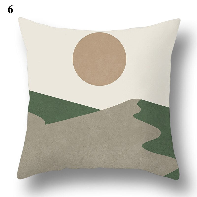 Geometric Green Leaf Pattern Decorative Pillowcase - Casatrail.com