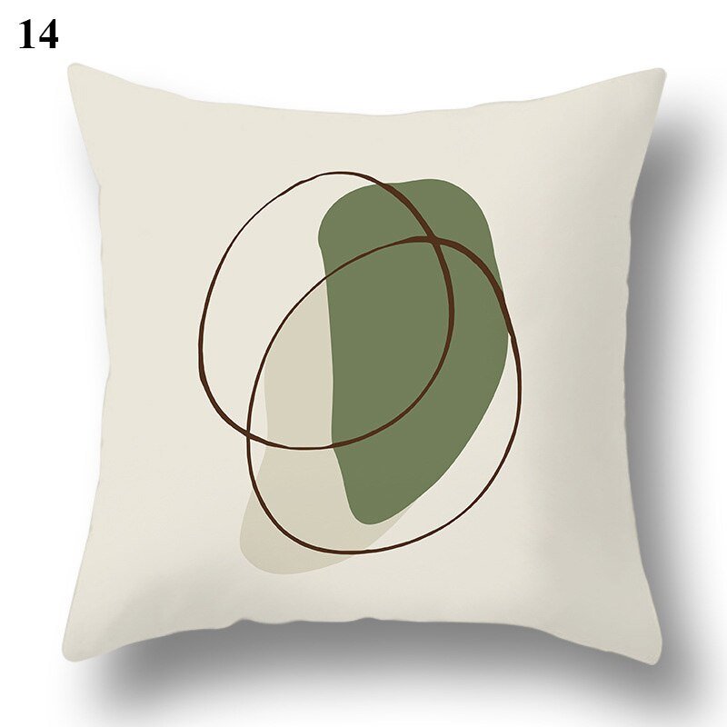 Geometric Green Leaf Pattern Decorative Pillowcase - Casatrail.com