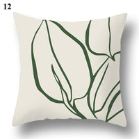 Thumbnail for Geometric Green Leaf Pattern Decorative Pillowcase - Casatrail.com