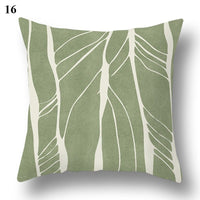 Thumbnail for Geometric Green Leaf Pattern Decorative Pillowcase - Casatrail.com