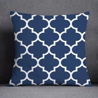 Thumbnail for Geometric Pattern Polyester Blue Grey Cushion Cover - Casatrail.com