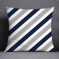 Thumbnail for Geometric Pattern Polyester Blue Grey Cushion Cover - Casatrail.com