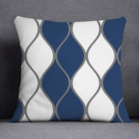 Thumbnail for Geometric Pattern Polyester Blue Grey Cushion Cover - Casatrail.com