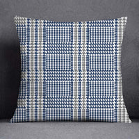 Thumbnail for Geometric Pattern Polyester Blue Grey Cushion Cover - Casatrail.com