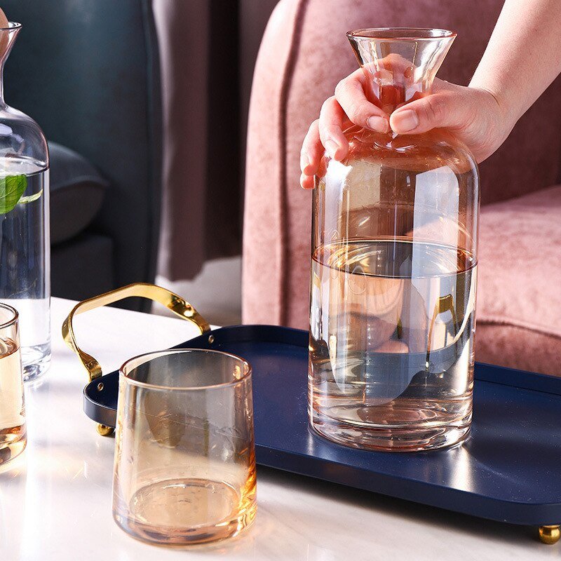 Glass Carafe Water Pitcher with Wood Lid for Cold Drinks - Casatrail.com