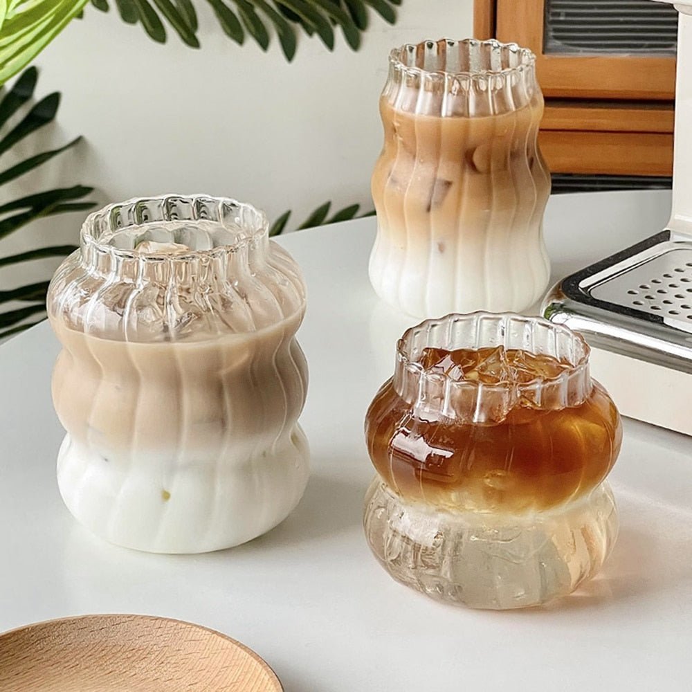 Glass Cold Coffee Cup - Retro Design - Casatrail.com