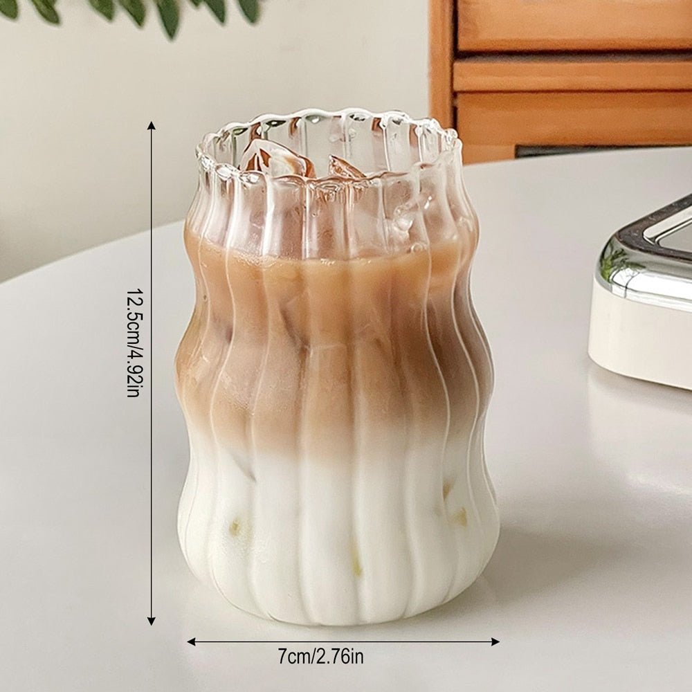 Glass Cold Coffee Cup - Retro Design - Casatrail.com