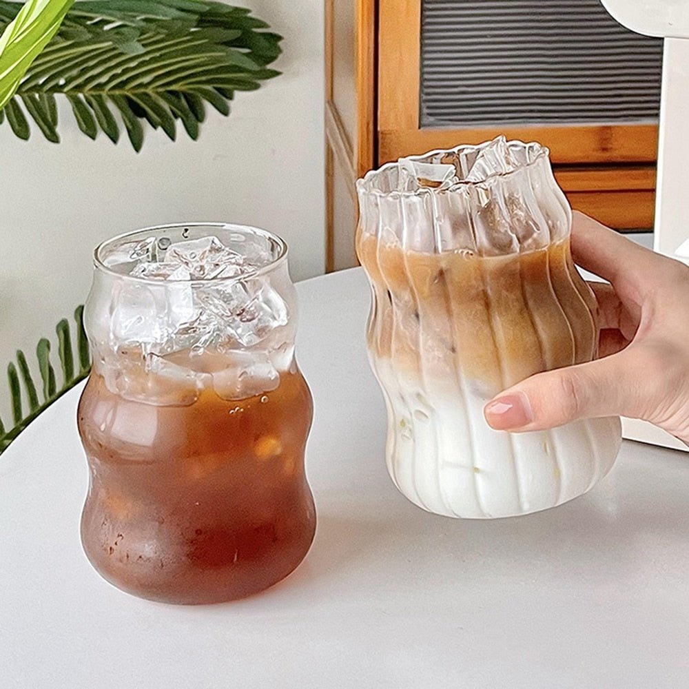 Glass Cold Coffee Cup - Retro Design - Casatrail.com