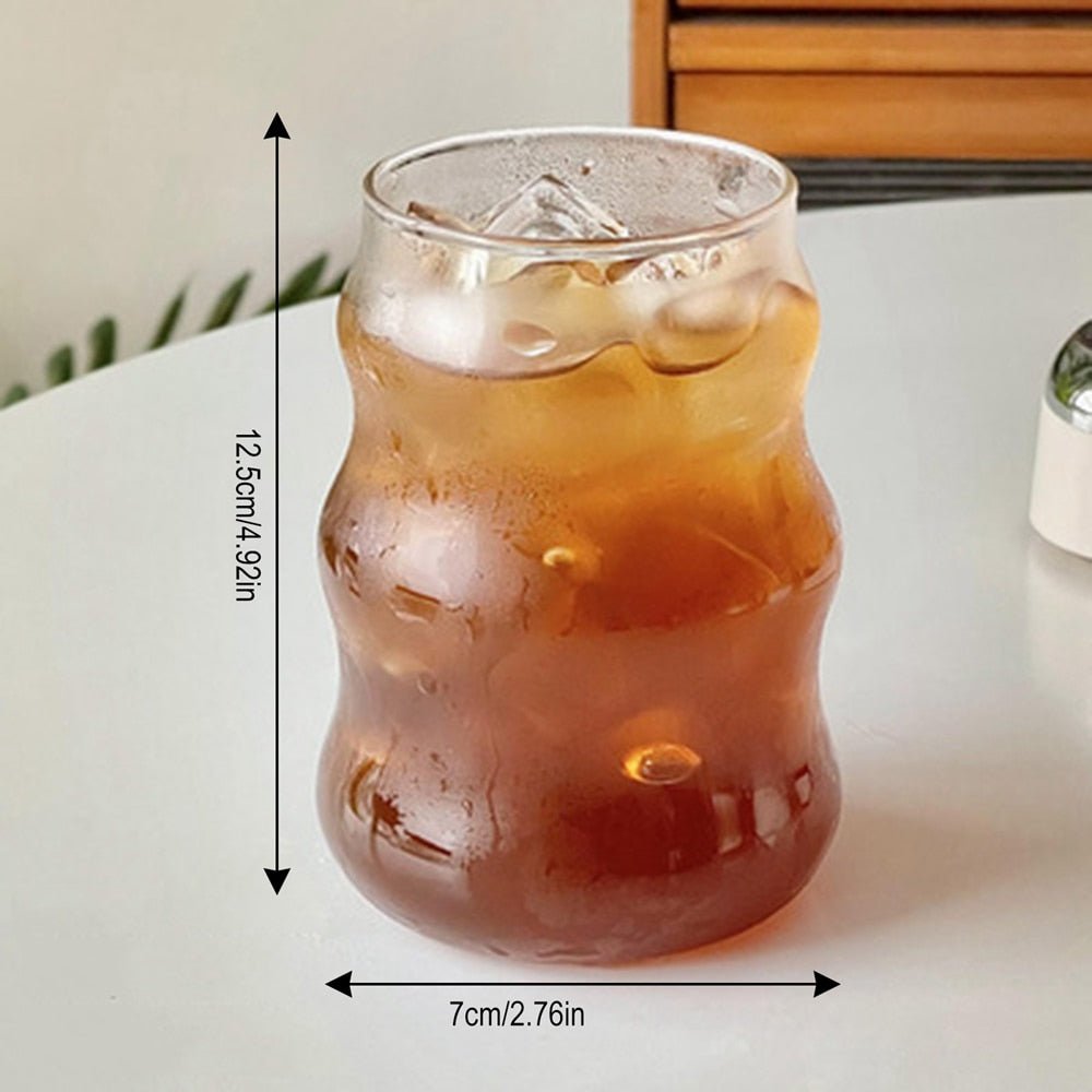 Glass Cold Coffee Cup - Retro Design - Casatrail.com