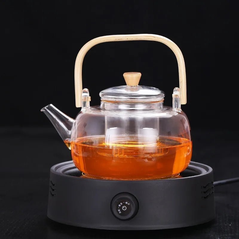 Glass Teapot with Bamboo Handle - Casatrail.com