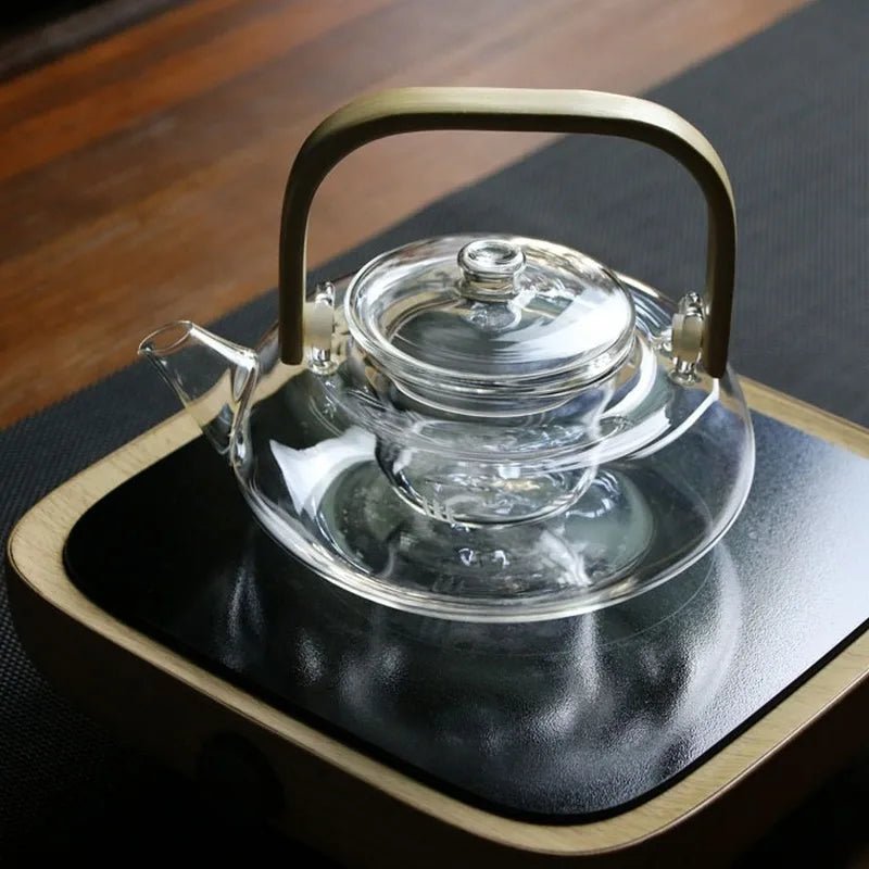 Glass Teapot with Bamboo Handle - Casatrail.com