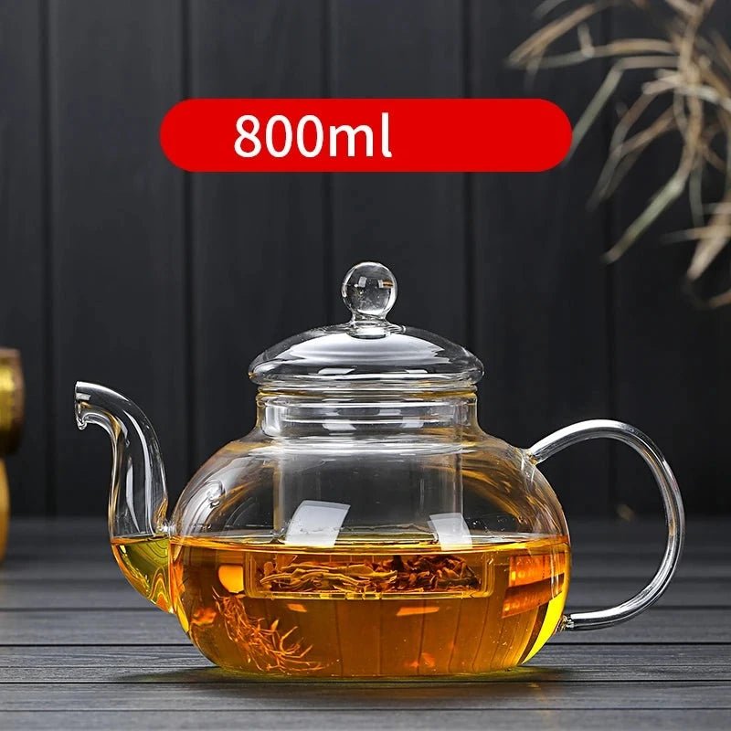 Glass Teapot with Bamboo Handle - Casatrail.com