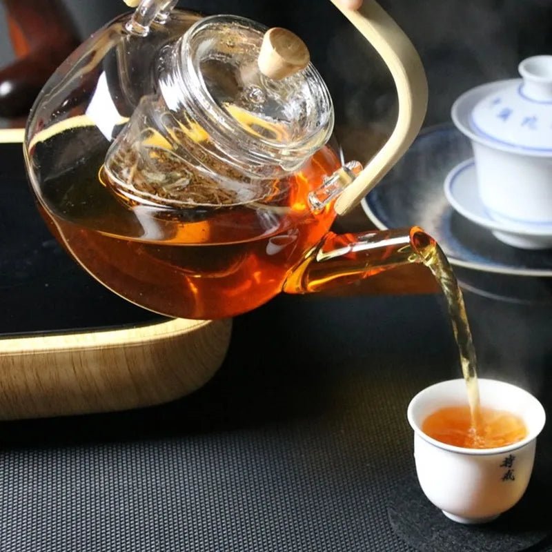 Glass Teapot with Bamboo Handle - Casatrail.com